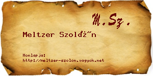Meltzer Szolón névjegykártya
